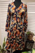 Floral Midi Dress w/Back Zipper
