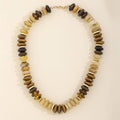 Chunky Saucer And Rondelle Bead Necklace: WGBR