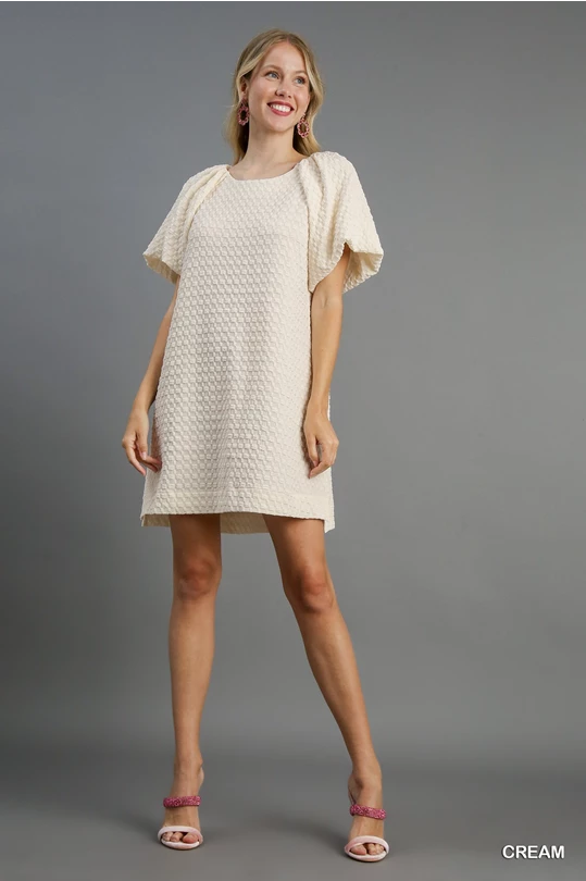 Cream Textured Dress