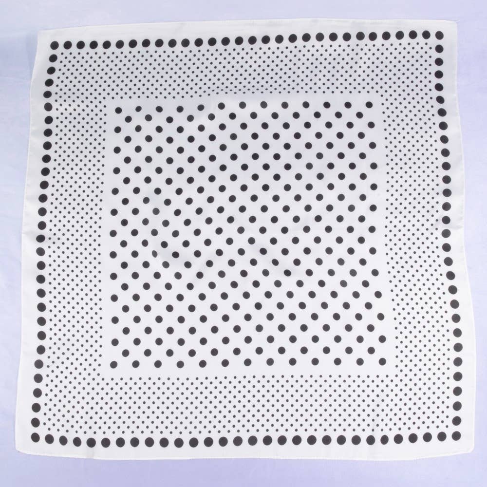 Ombre Polka Dot Print Satin Square Scarf: WH