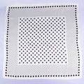 Ombre Polka Dot Print Satin Square Scarf: WH