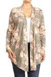 Olive floral print cardi