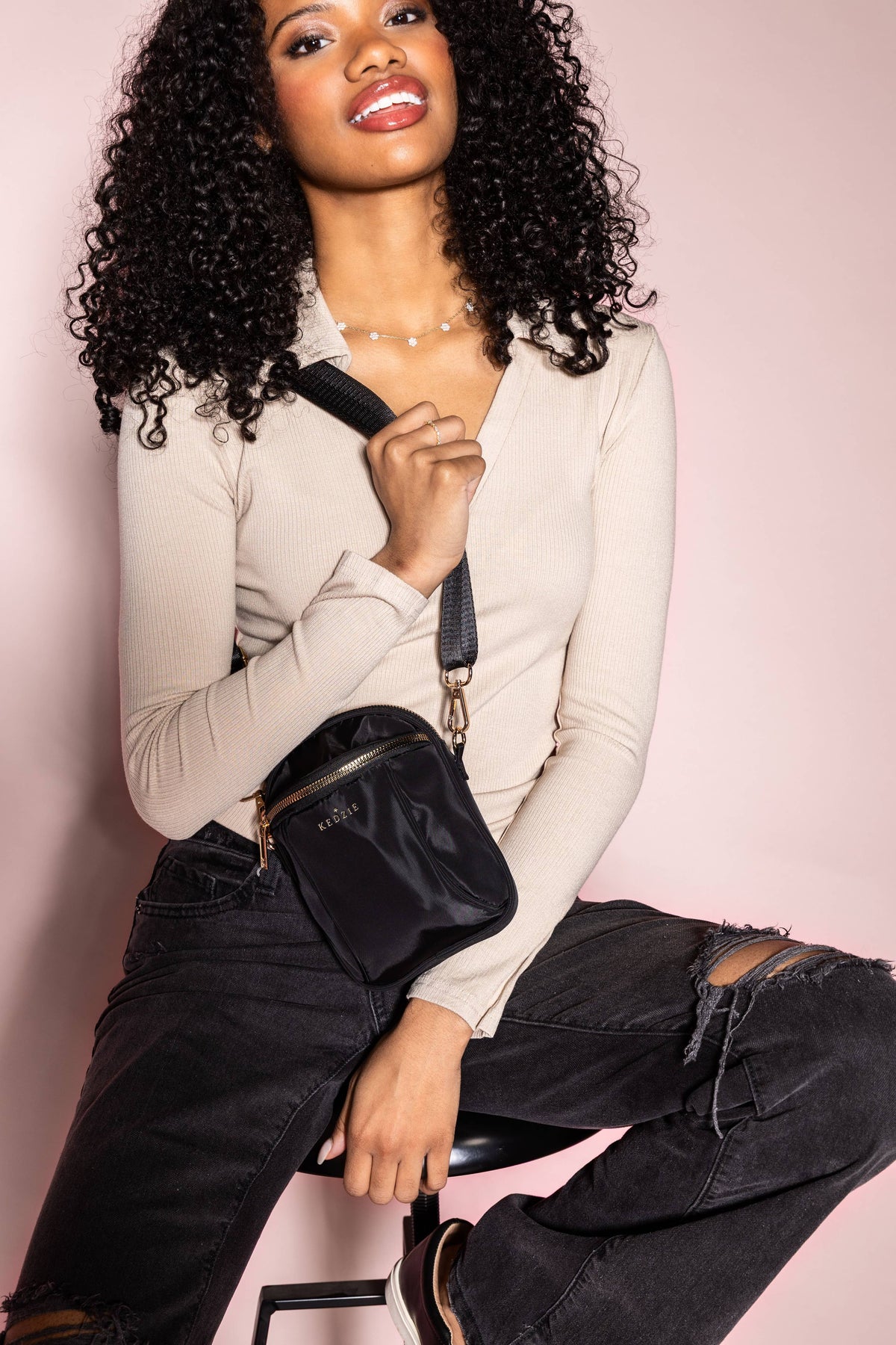Kedzie Midtown Crossbody Open Stock: Black