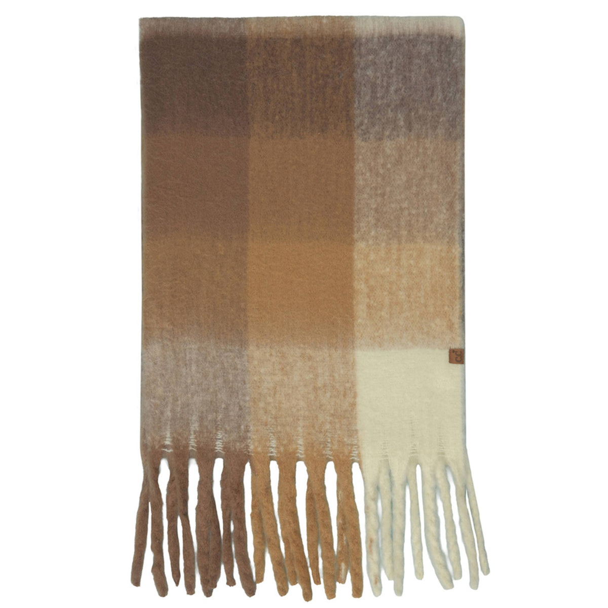 C.C Multi Color Block Plaid Check Pattern Woven Winter Scarf: 23