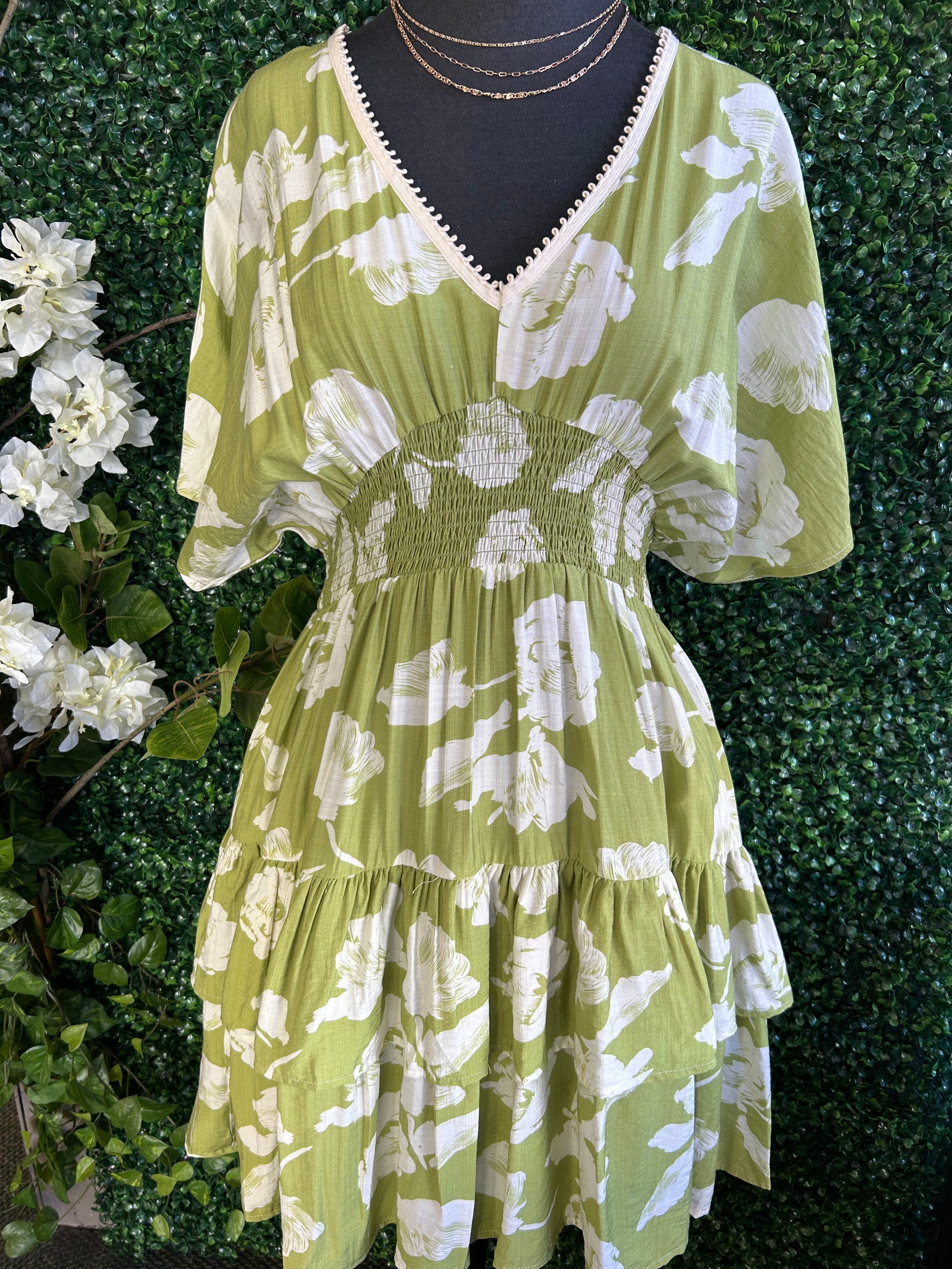 Woven Smocked Tiered Dress