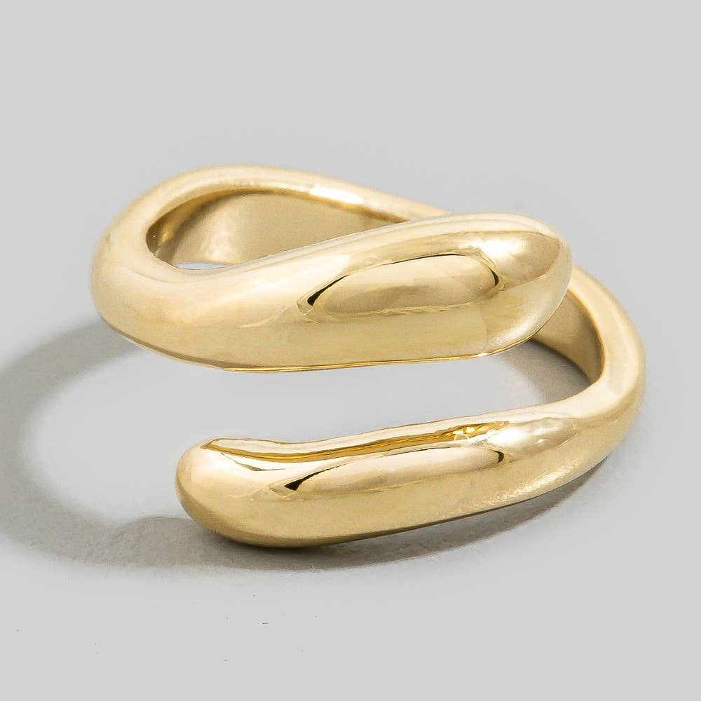 Minimalist Metallic Wrap Twist Ring: G