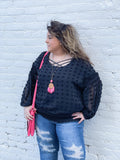 Black Dot Long Sleeve Blouse