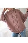 Turtle neck scalloped hem sweater