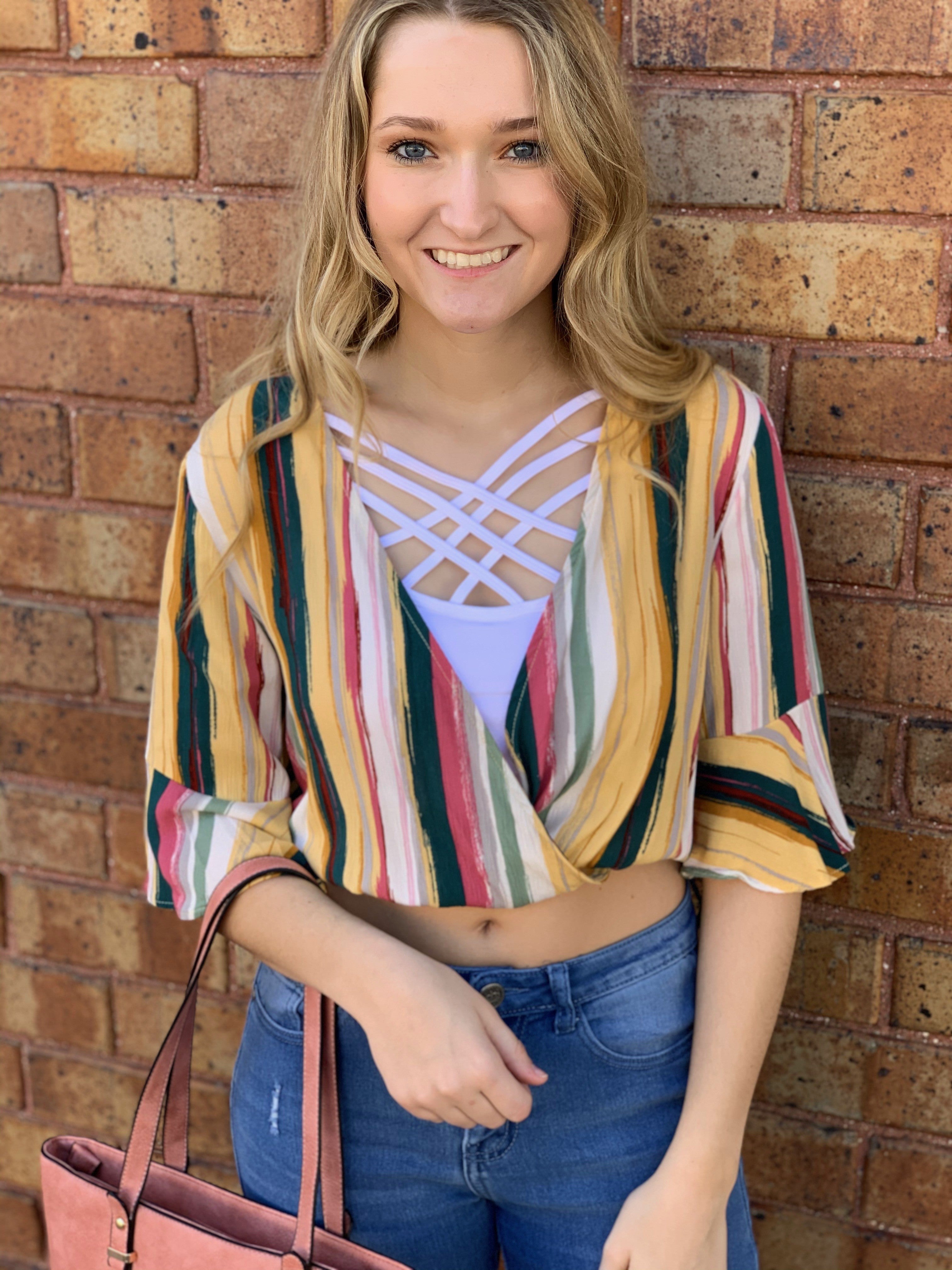 V-neck Tie Waisted Top