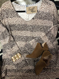 Mocha print  pullover top