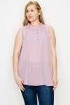 Sleeveless ruffle neck  top