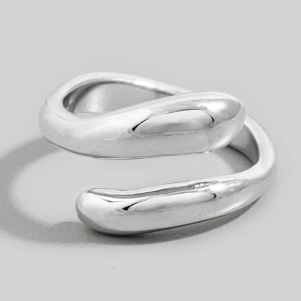 Minimalist Metallic Wrap Twist Ring: G
