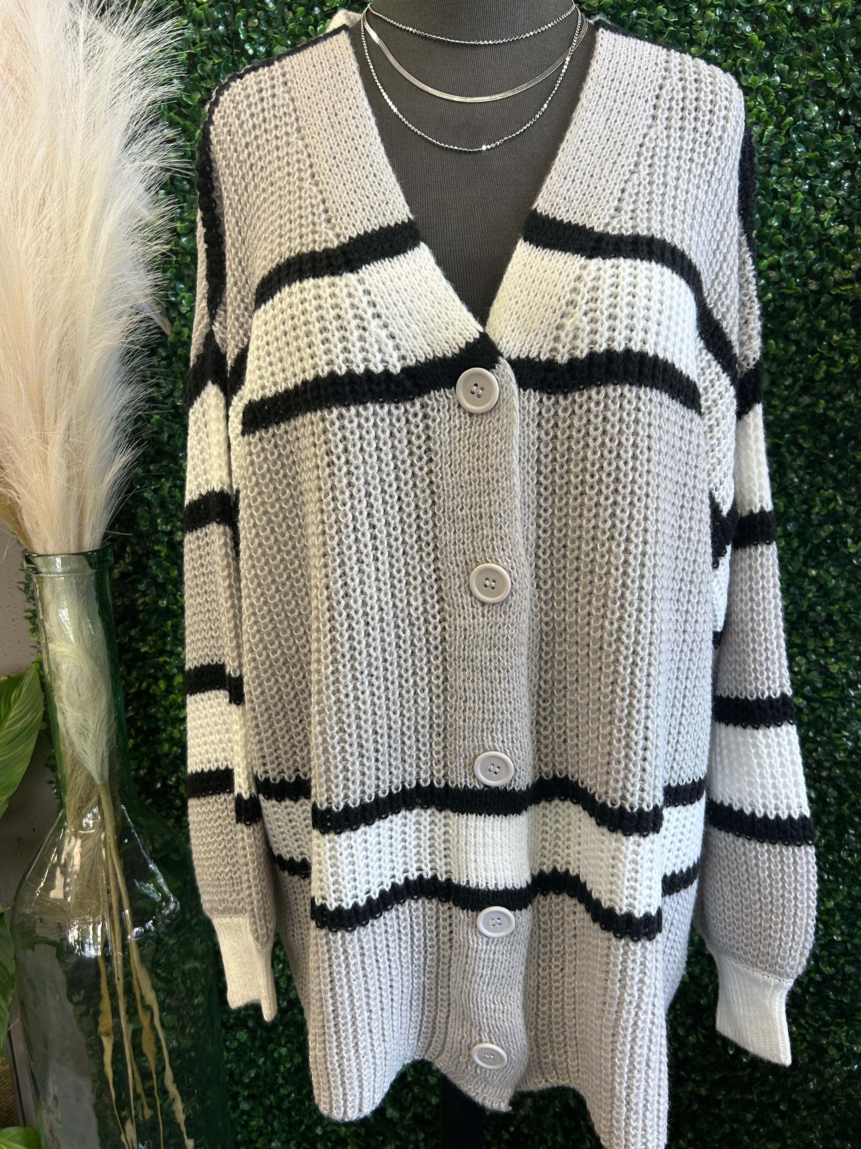 Striped Knit Cardi