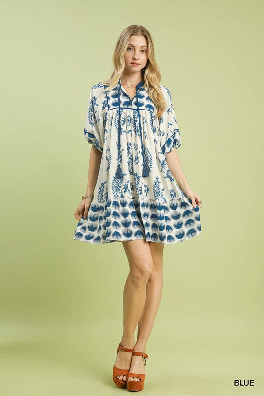 abstract print mini dress Mixed Abstract Print Mini Dress
