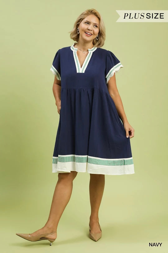 Navy Swing Dress