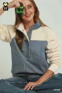 Striped Denim Pullover