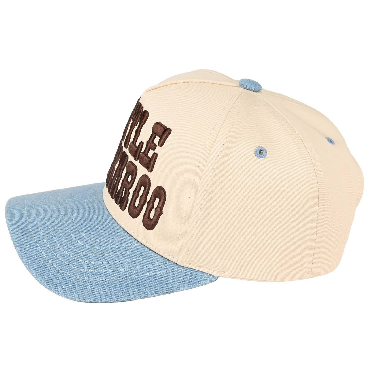 C.C LITTLE BUCKAROO Embroidered KIDS Snapback Cap: Light Denim