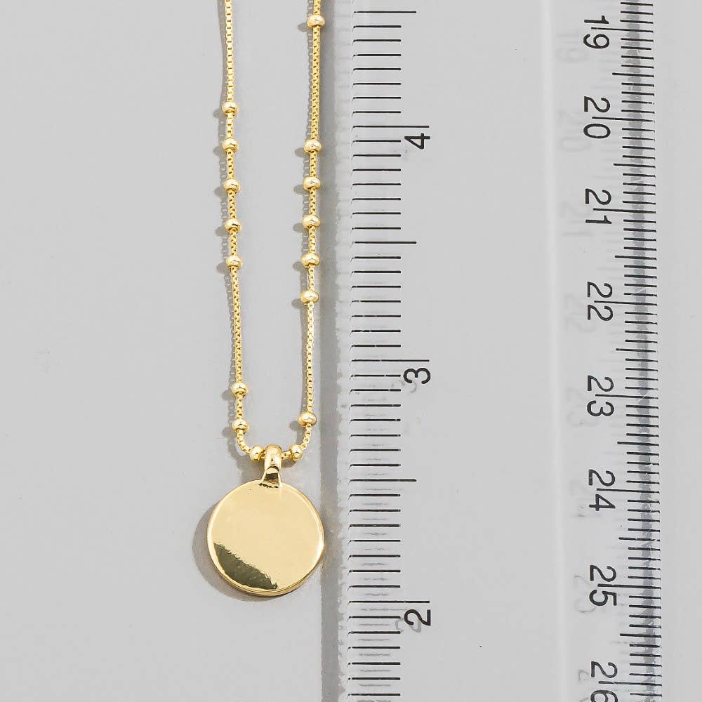 Gold Dipped Coin Pendant Chain Necklace: G