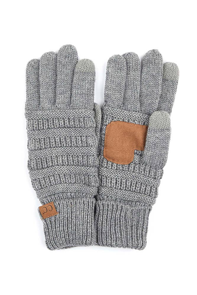 C.C Knitted Touch Screen Compatible Gloves: Cardinal