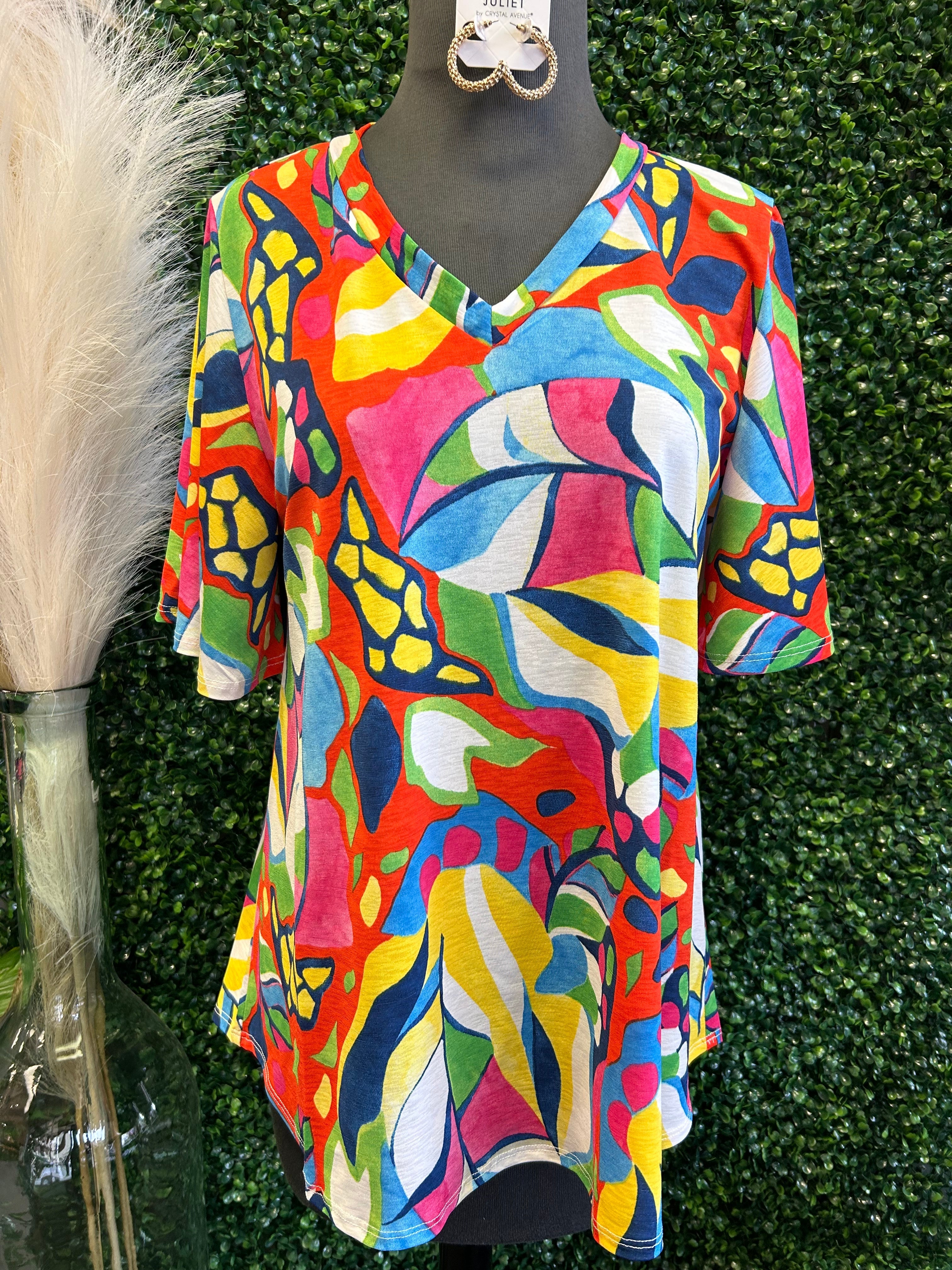 Multi-color Print Top