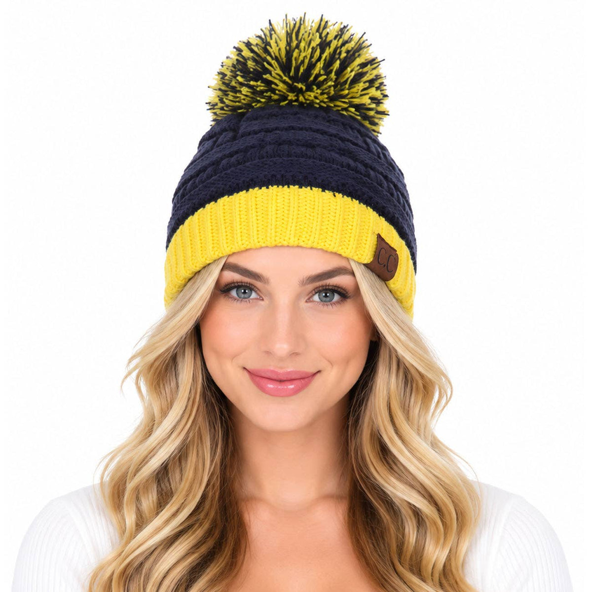 C.C Team College Color Game Day Beanie: 08. Orange/White