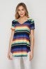 rainbow stripe v-neck top