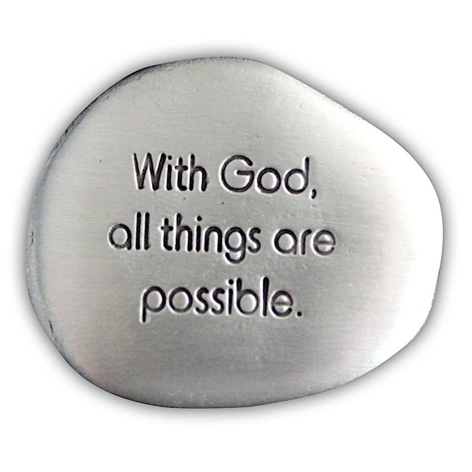 Inspirational Silver Soothing Stone: One door opens
