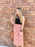 Dusty Orange Floral Skirt
