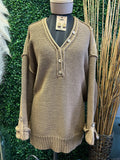 Henley Sweater w/ Side Slit