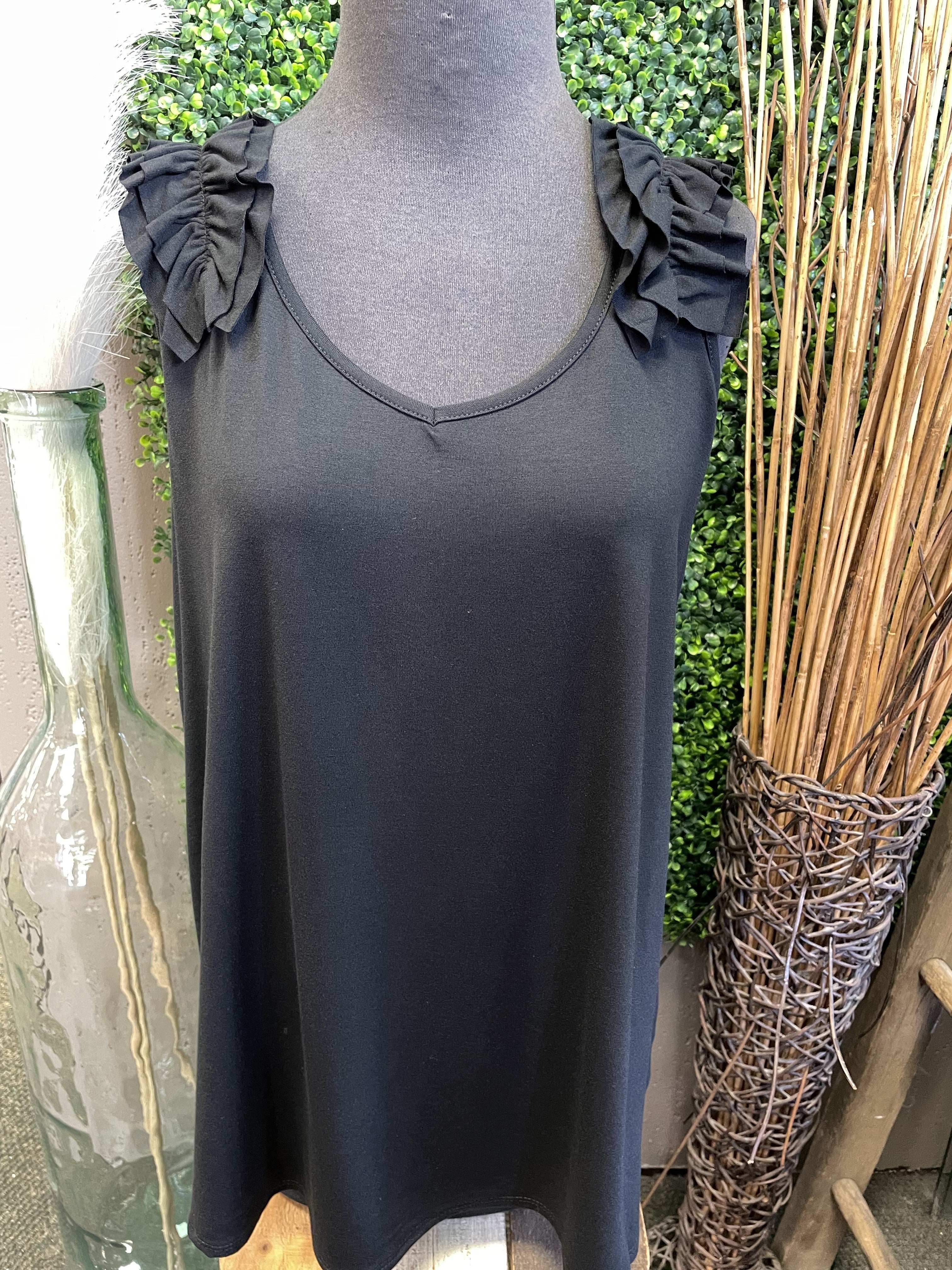 Ruffled Solid Tank Top