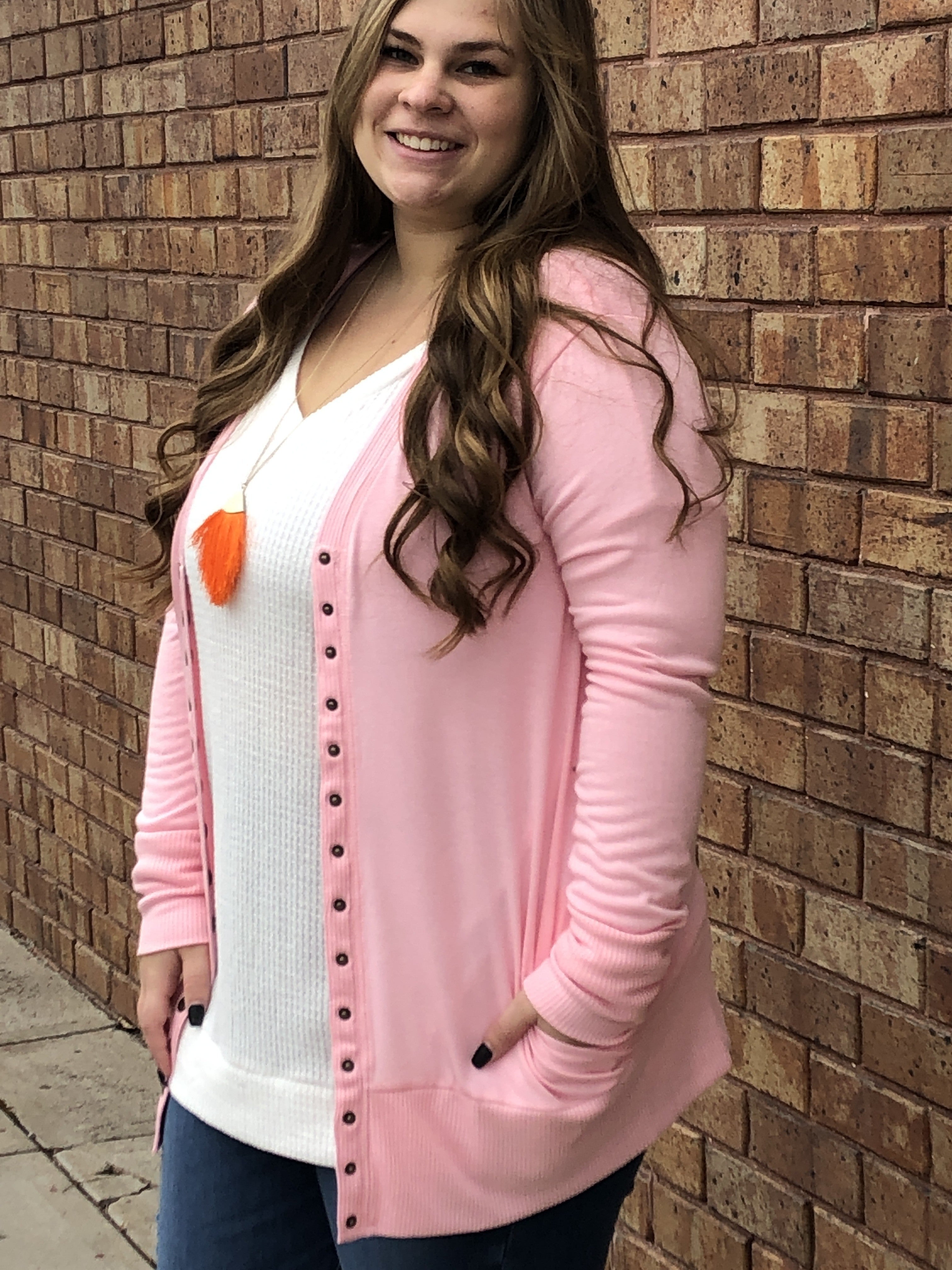 Plus size snap button cardi