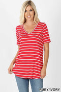 ruby striped v-neck top