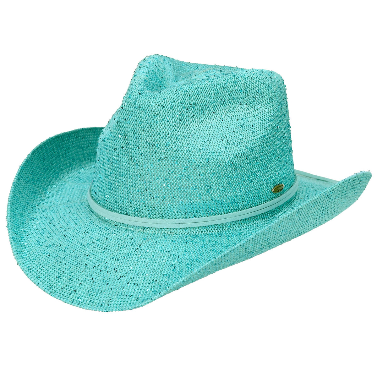 C.C Sequin Cowboy Hat: Beige