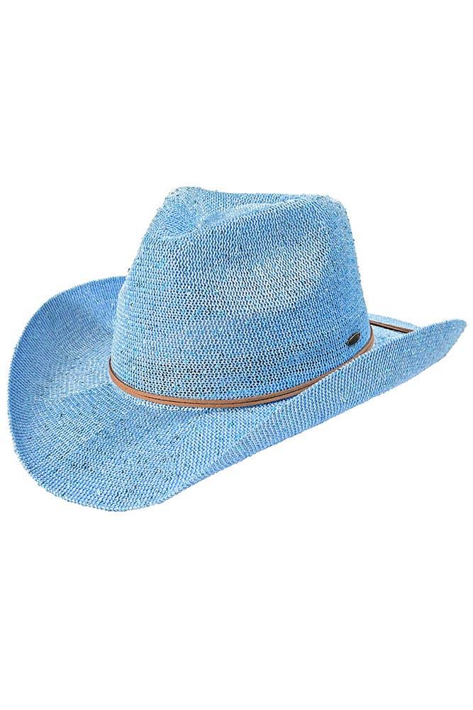 C.C Sequin Cowboy Hat: Beige