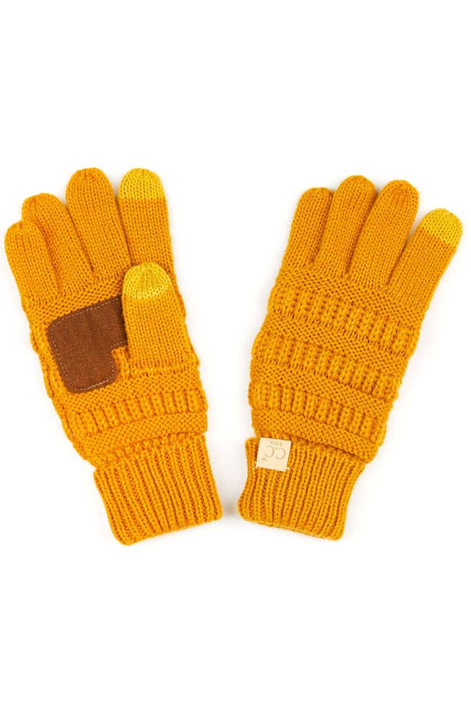 C.C Kids Knit Gloves: Beige