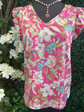 Ruffle Sleeve V-neck Blouse