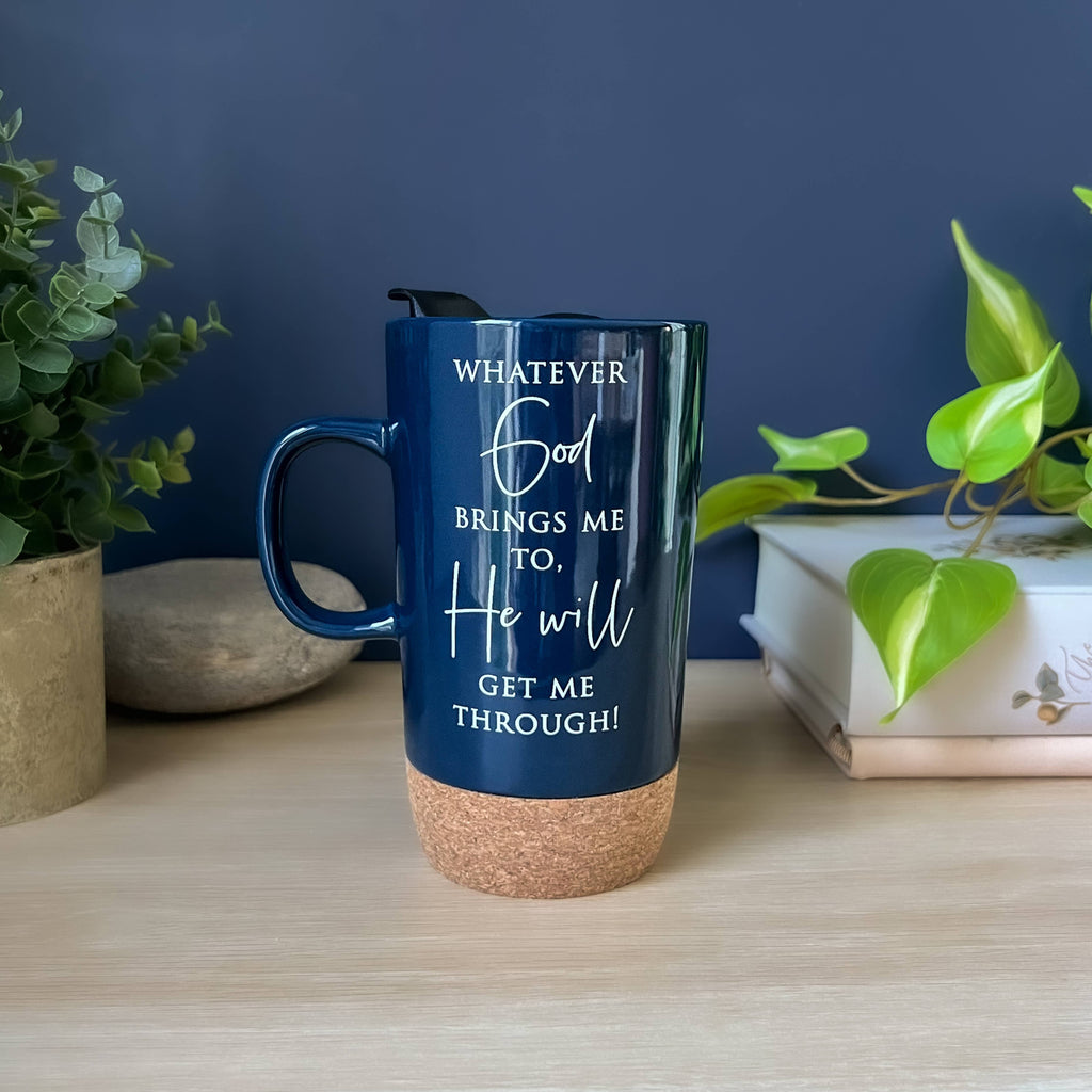 Ceramic Cork Bottom Travel Mugs: Faith Transforms