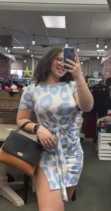Baby Blue Tie Front Dress
