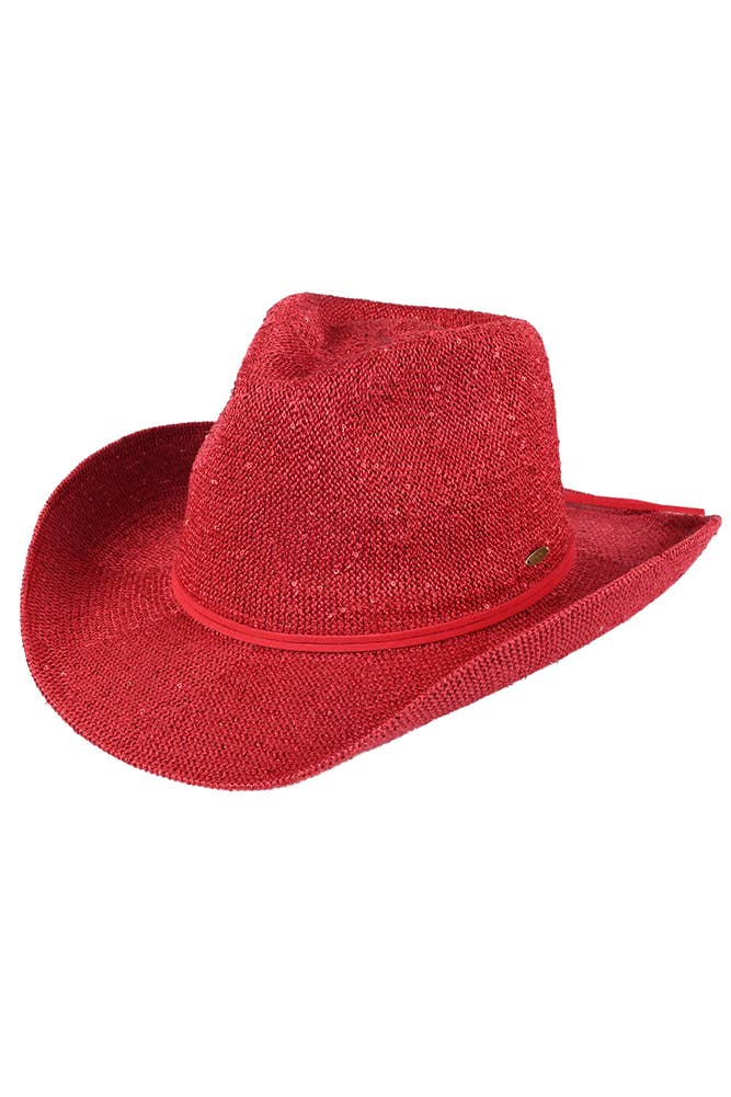 C.C Sequin Cowboy Hat: Beige