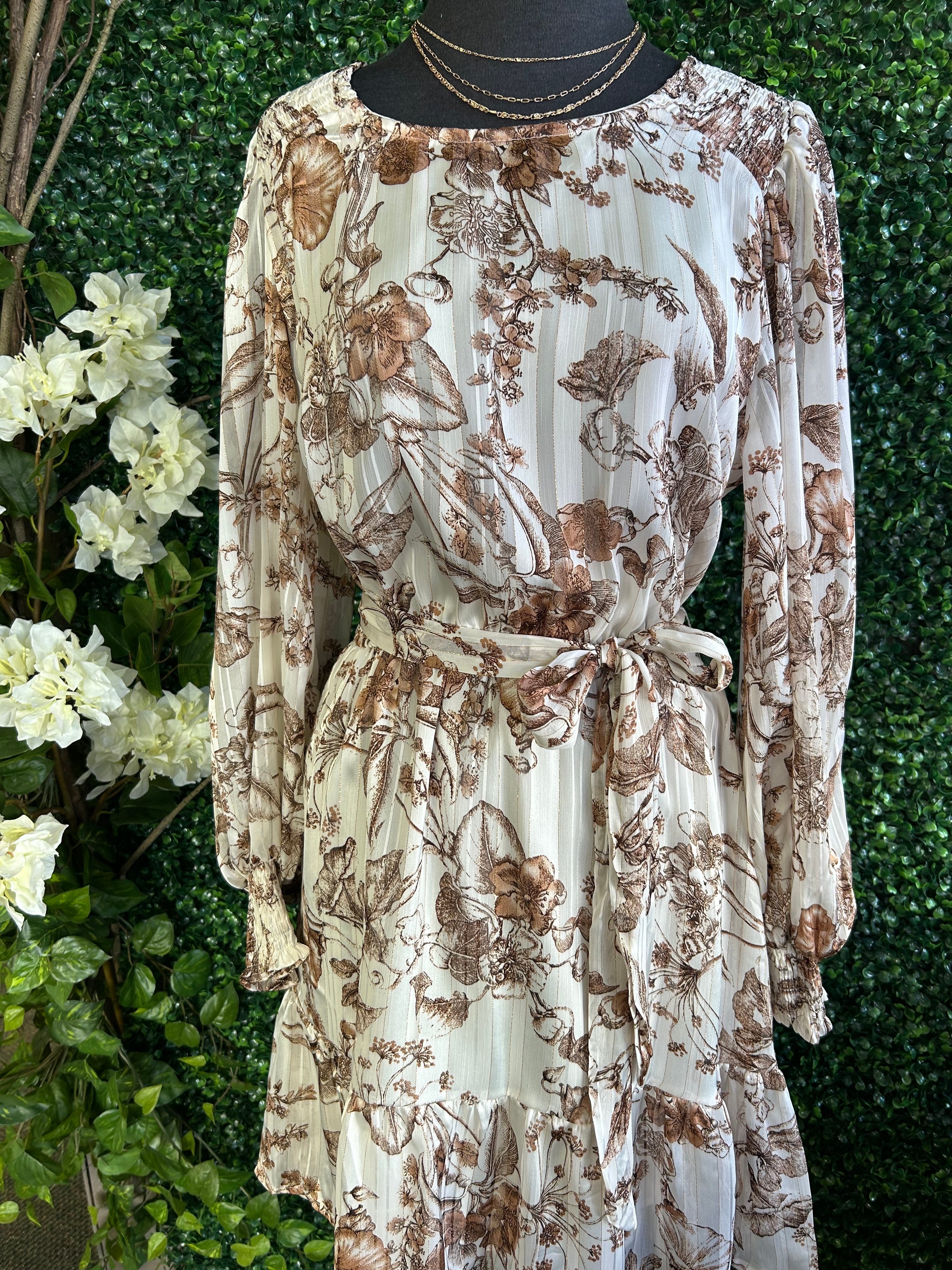 Floral Fleck Midi Dress
