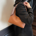 Chic Small PU Underarm Hobo Bag: Brown