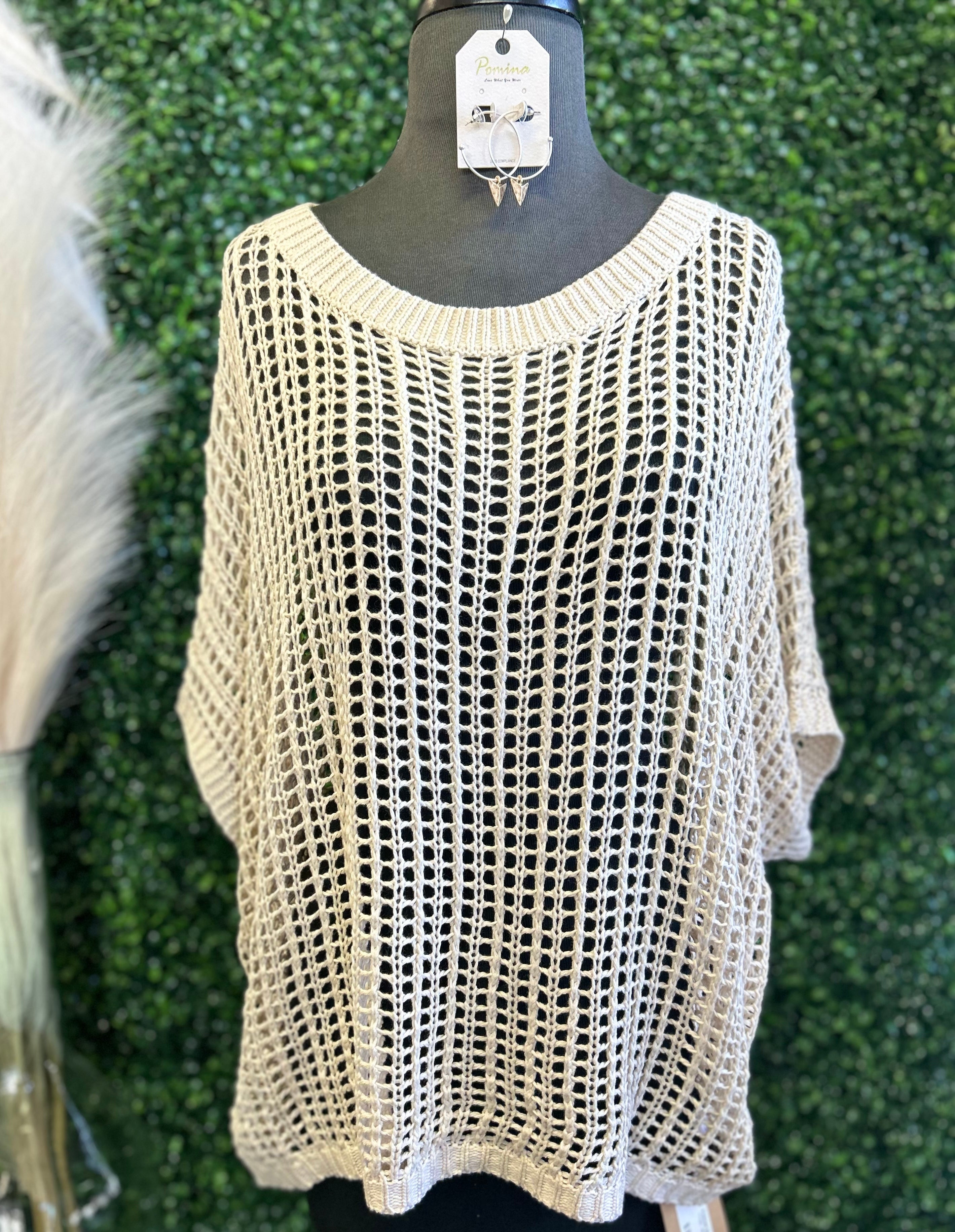 Fishnet Short Sleeve Sweater