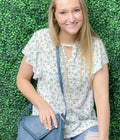 Mint Daisy Print Top