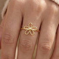 Wire Flower Dainty Band Ring: G