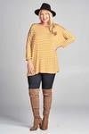 Black striped tunic with dropped shoulder