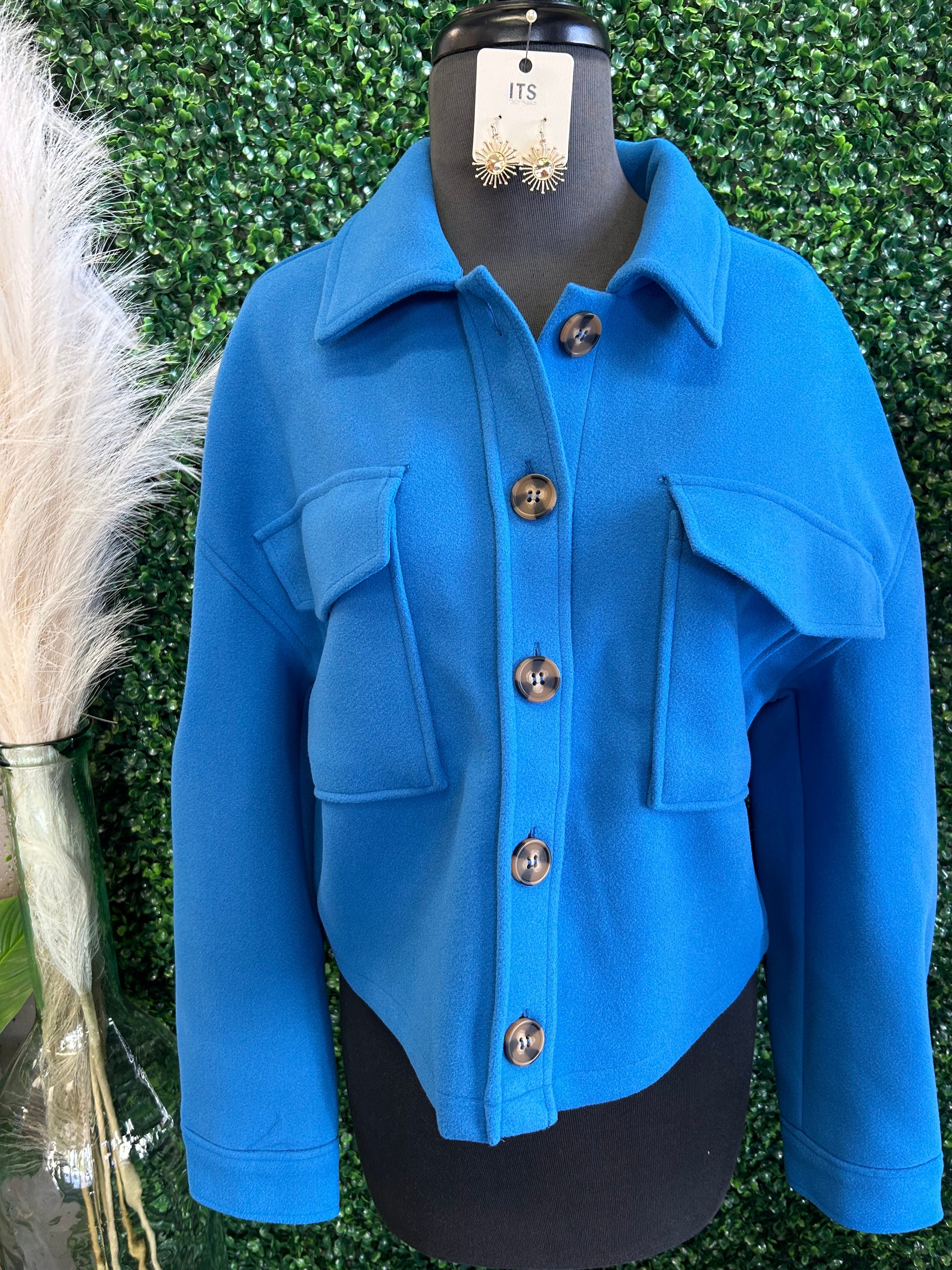 Cropped Button Down Jacket