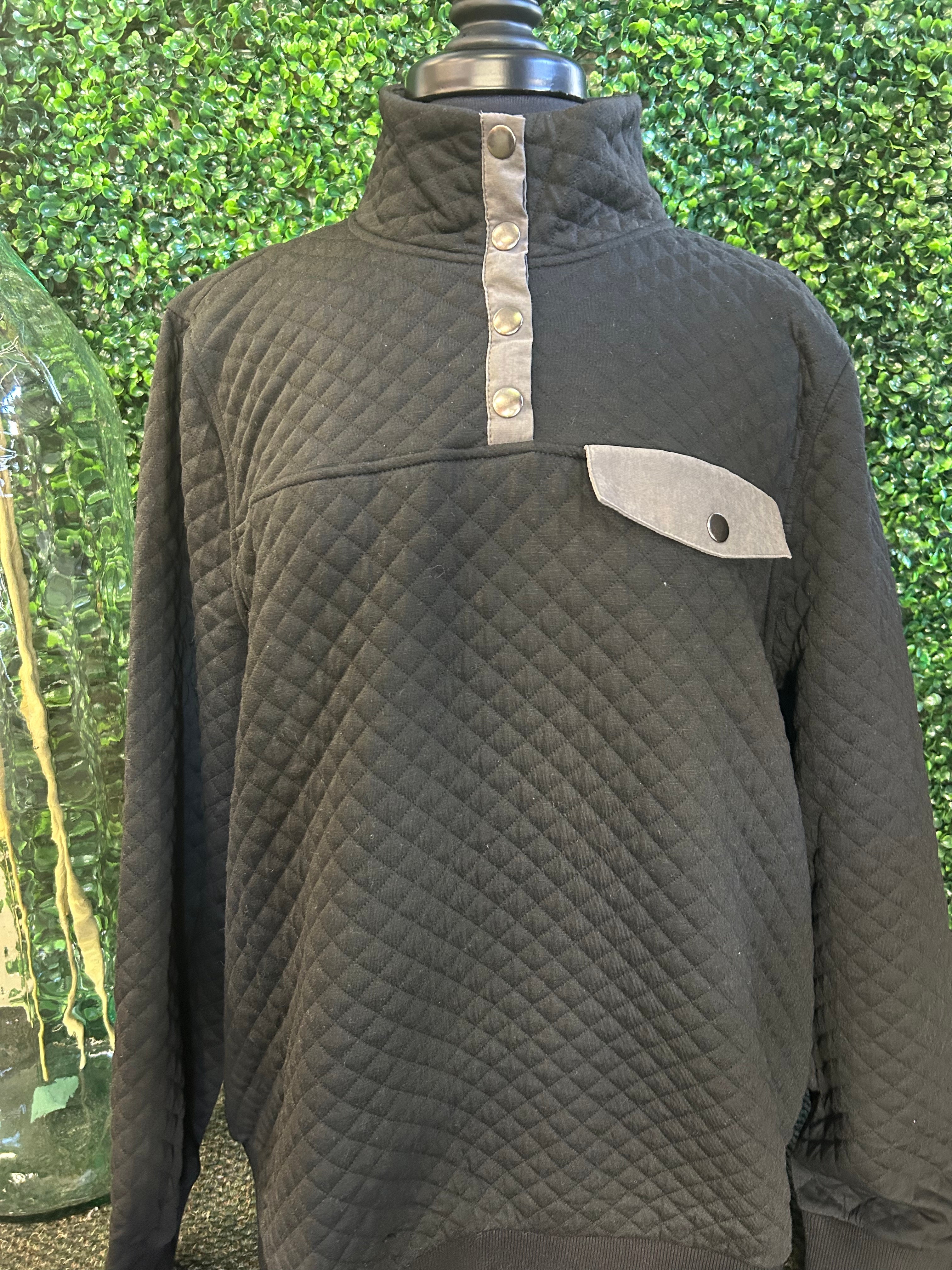 Diamond Pattern Pullover w/Snap