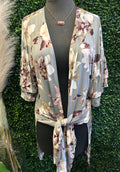 Floral Kimono w/ Ruffle Sleeves