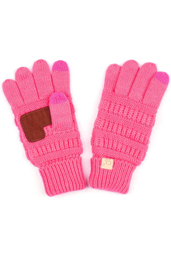 C.C Kids Knit Gloves: Beige