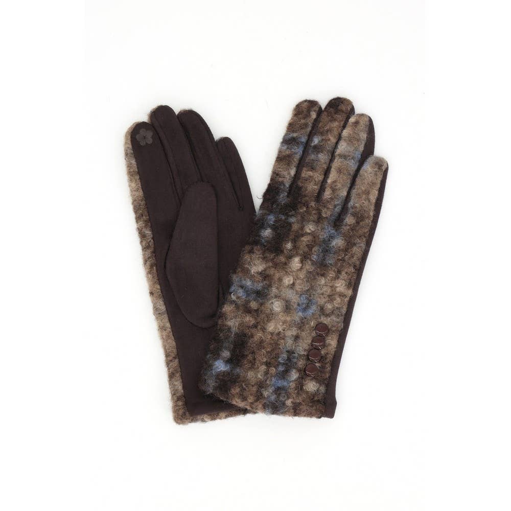Boucle Plaid Touchscreen Gloves: TP